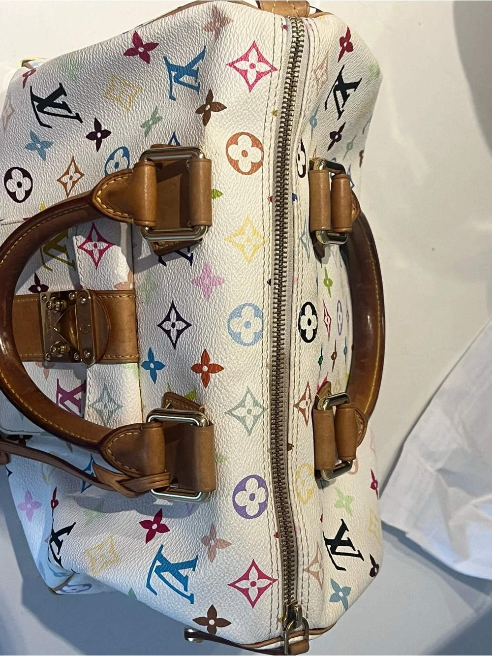 Louis Vuitton Speedy 30 White Multicolor Monogram - Picture 12 of 15